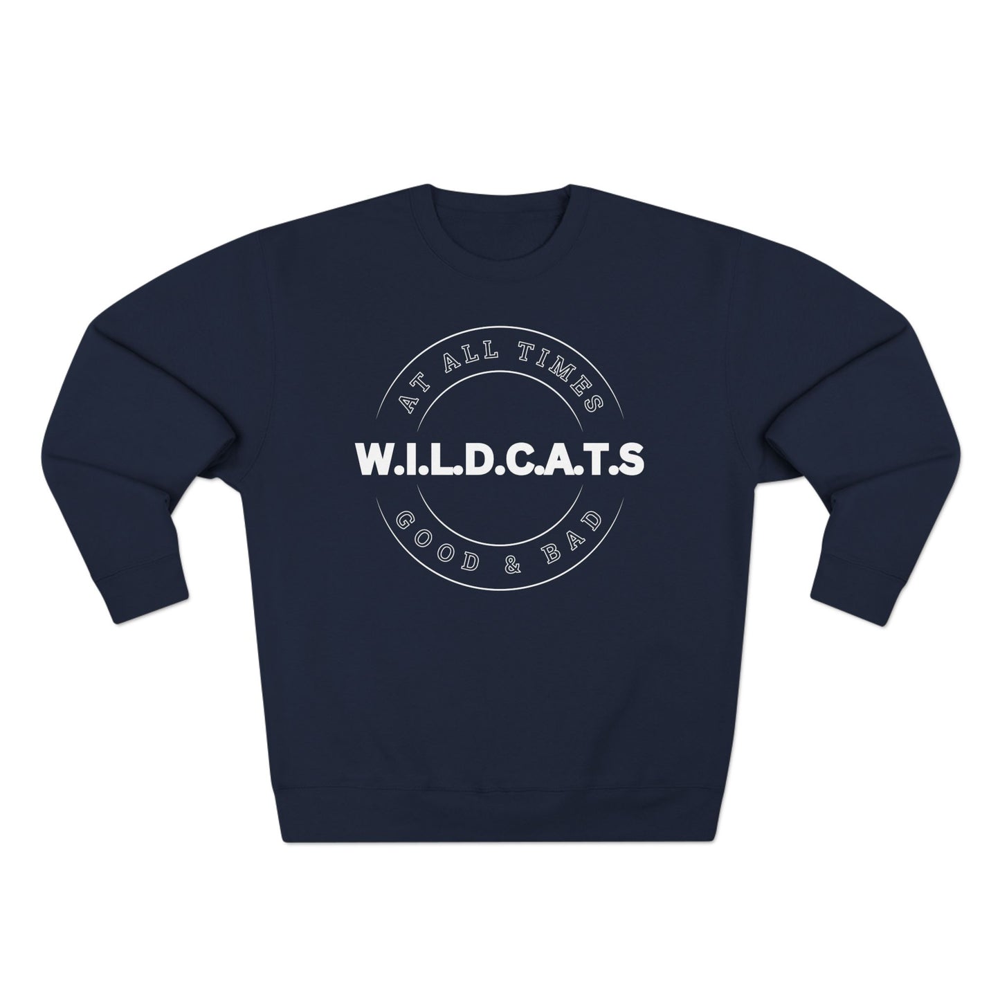 Wildcats Christian White Letters & Picture Crewneck
