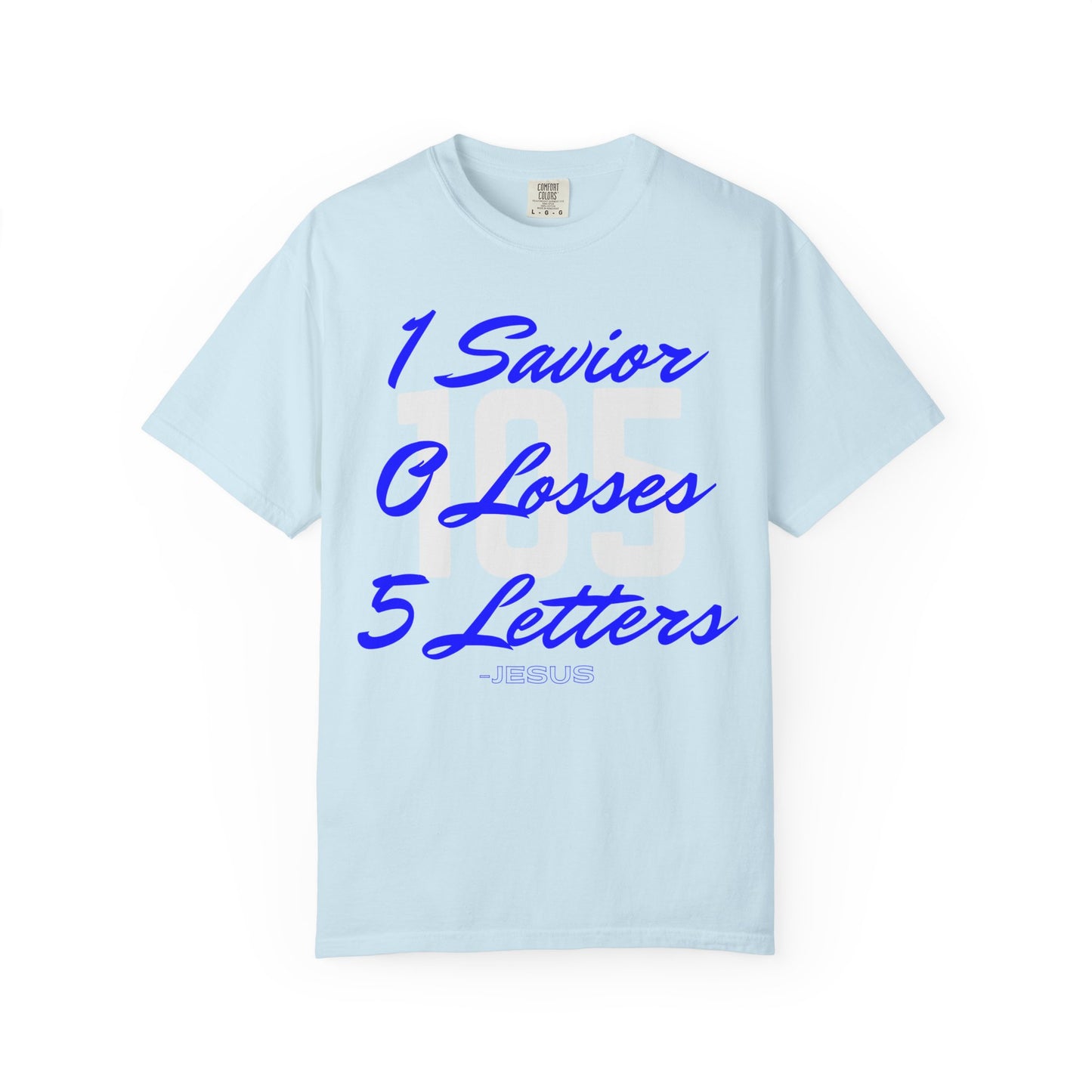 Adult 105 Christian Blue and White Letters