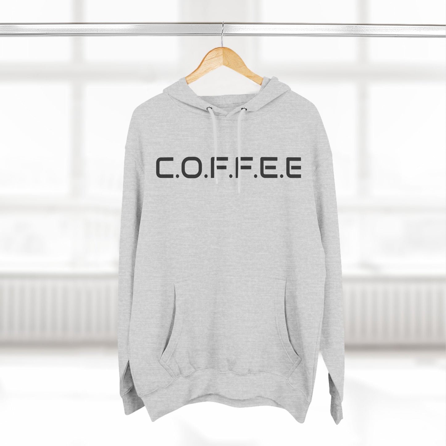 Adult Coffee Christian Black Words Only Hoodie