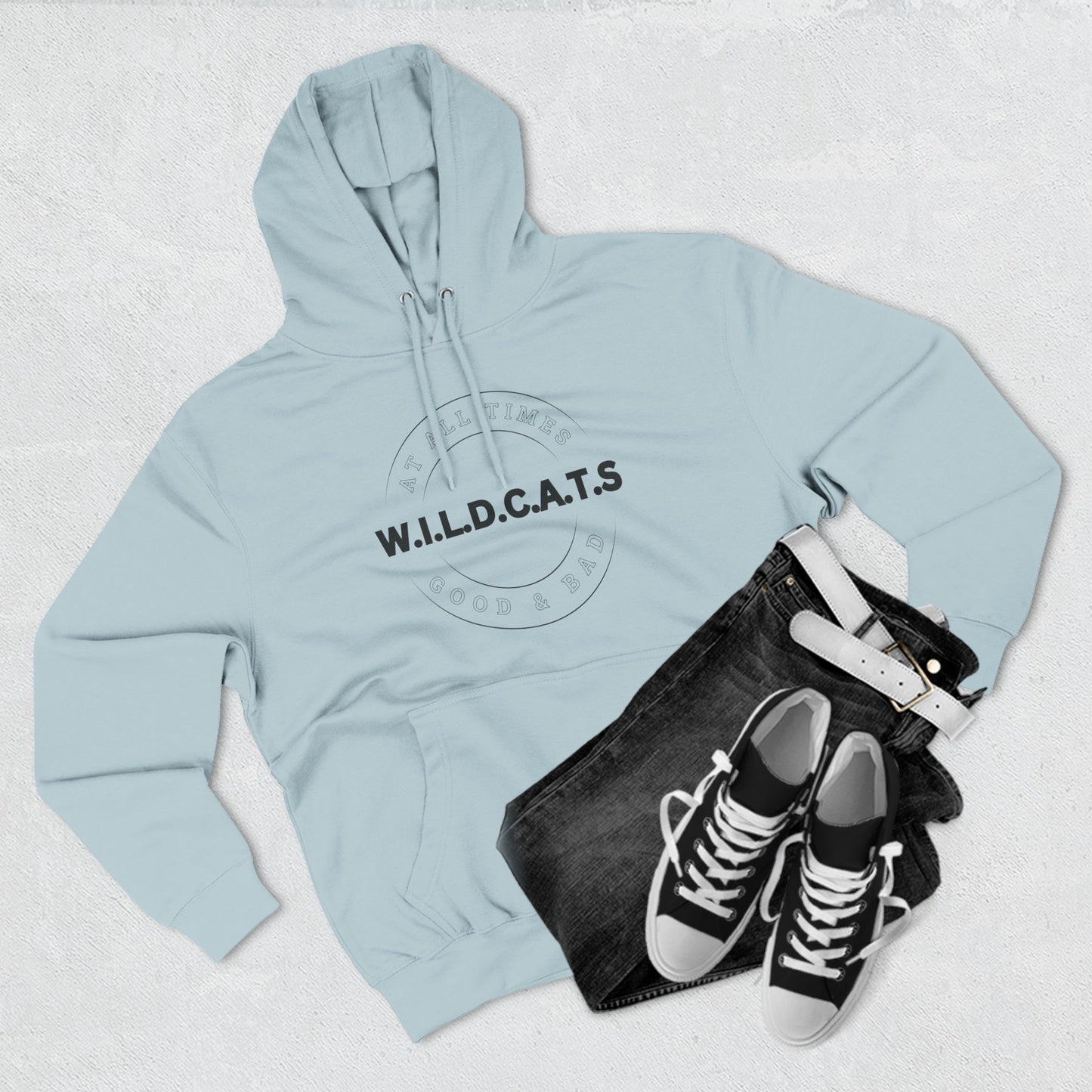 Wildcats Christian Black Letters & Picture Hoodie