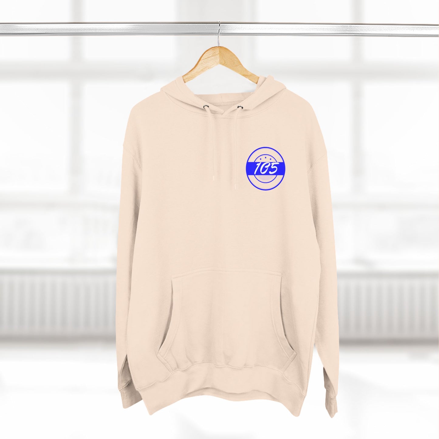 Adult 105 Christian Blue and White Letters Hoodie