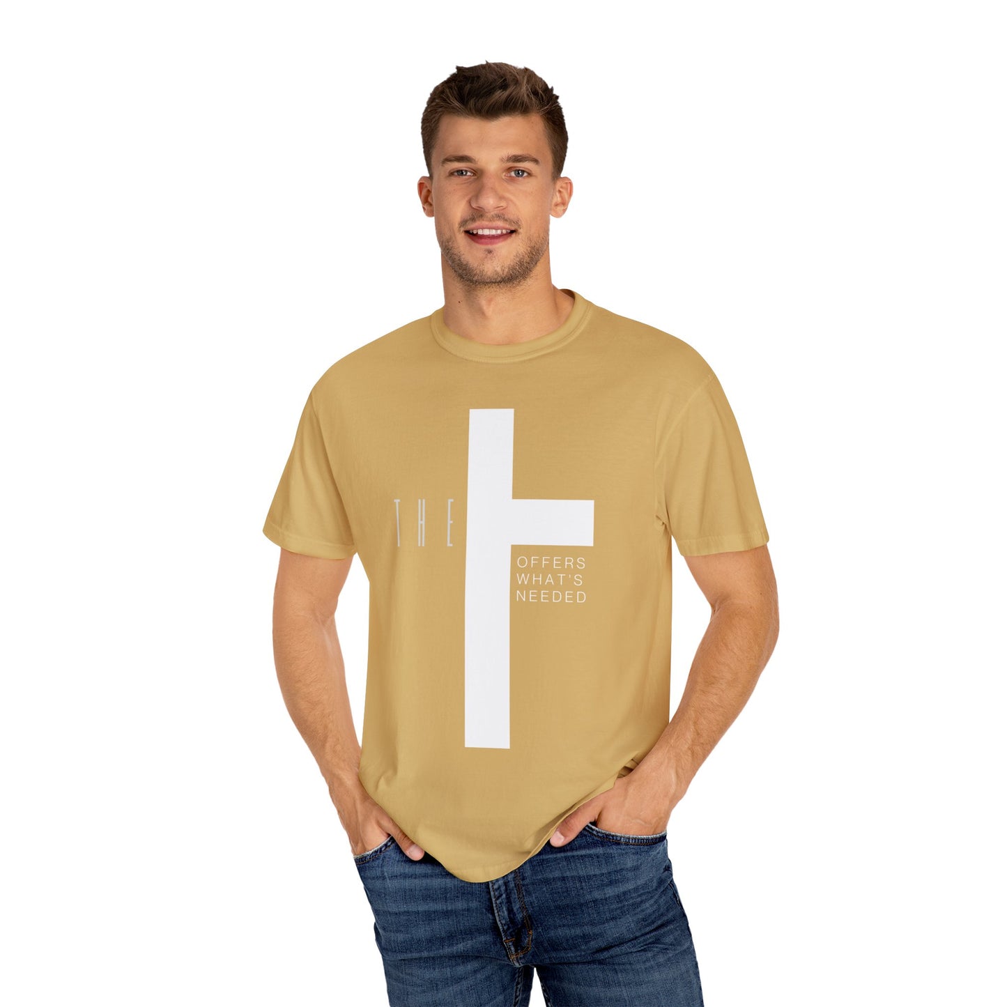 Adult T-Town Christian White Letters & Cross