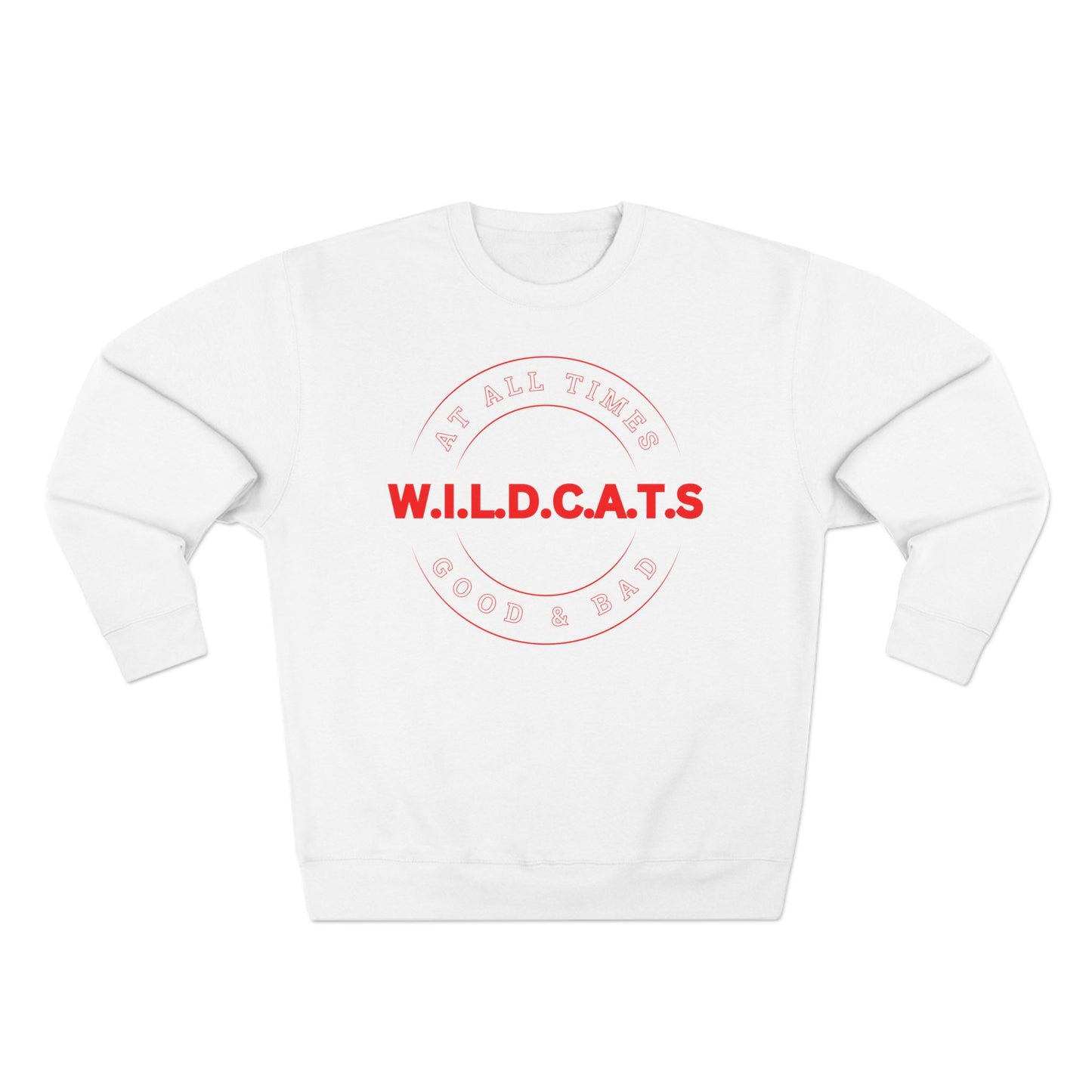 Wildcats Christian Red Letters & Picture Crewneck