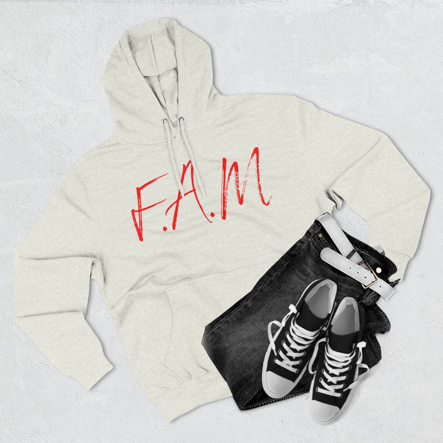 Fam Hoodie Red Words