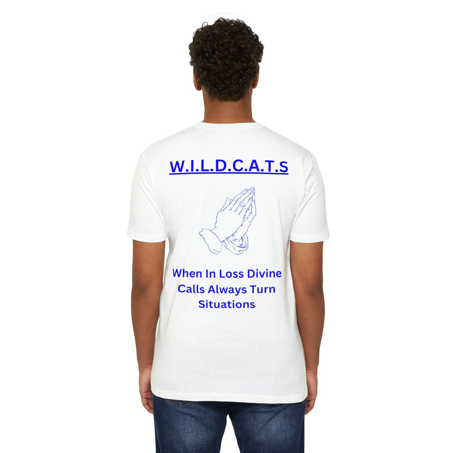 Wildcats Christian Blue Letters & Picture