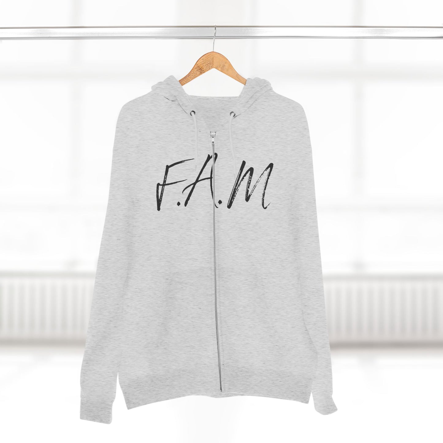 Fam Hoodie Black Words Zipper