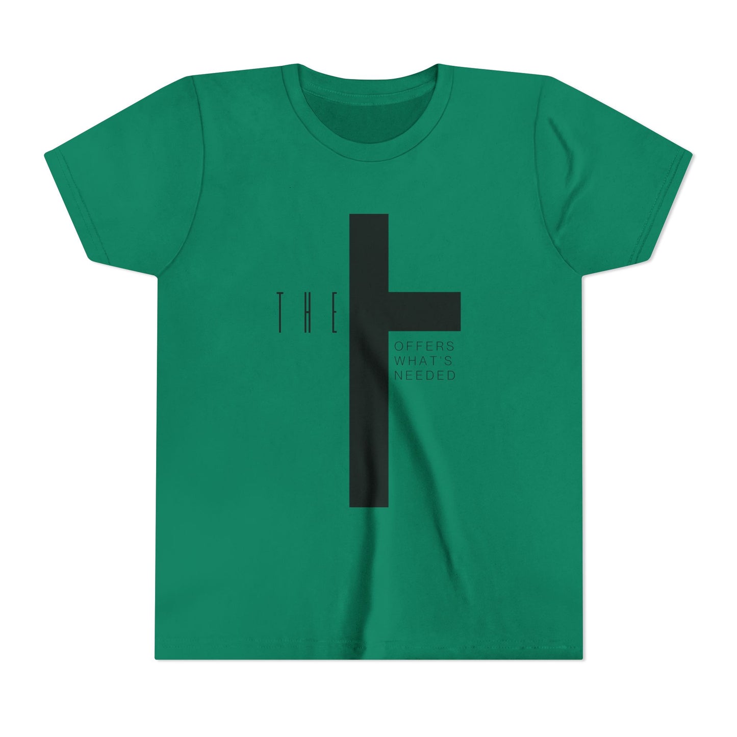 Youth T-Town Christian Black Letters & Cross