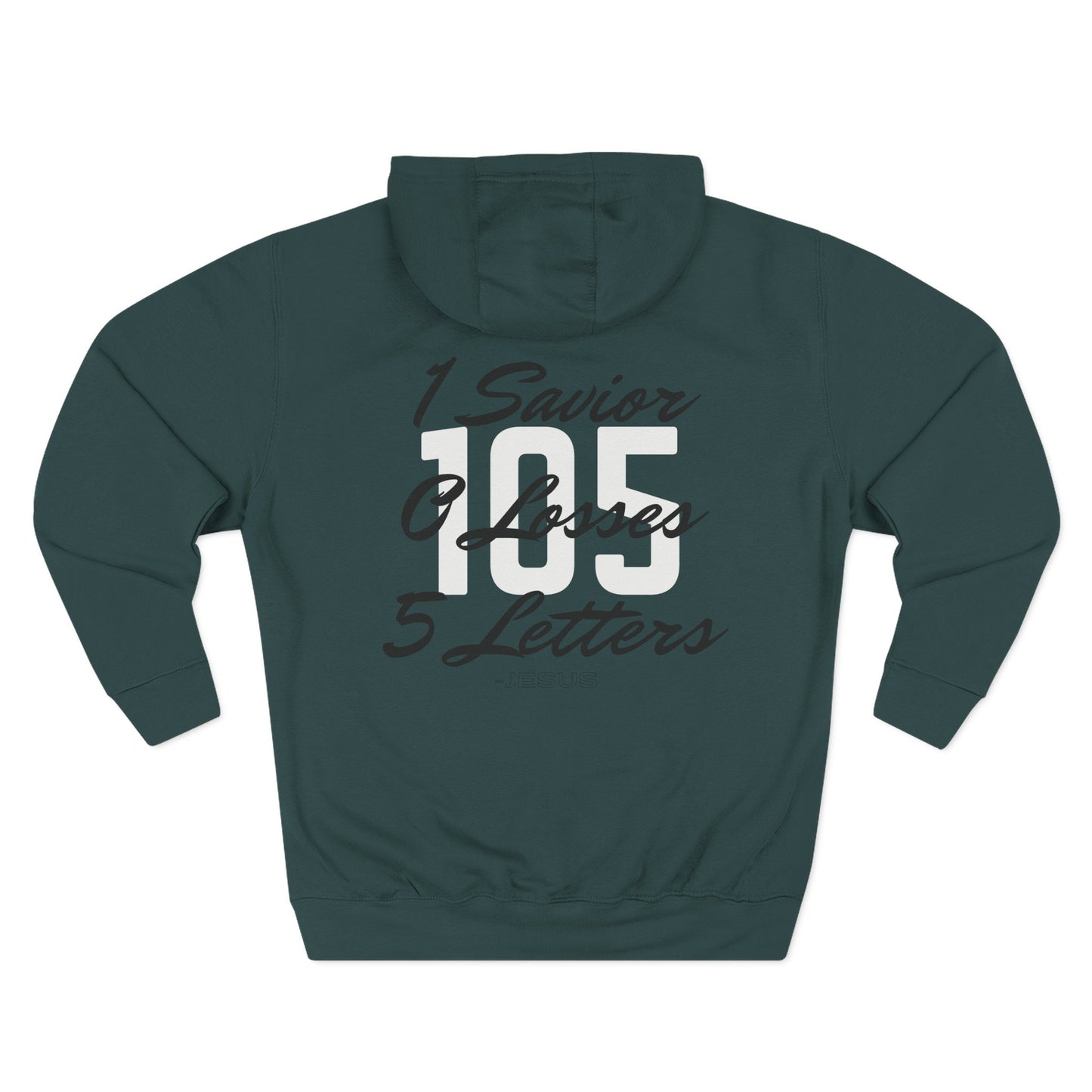Adult 105 Christian Black and White Letters Hoodie