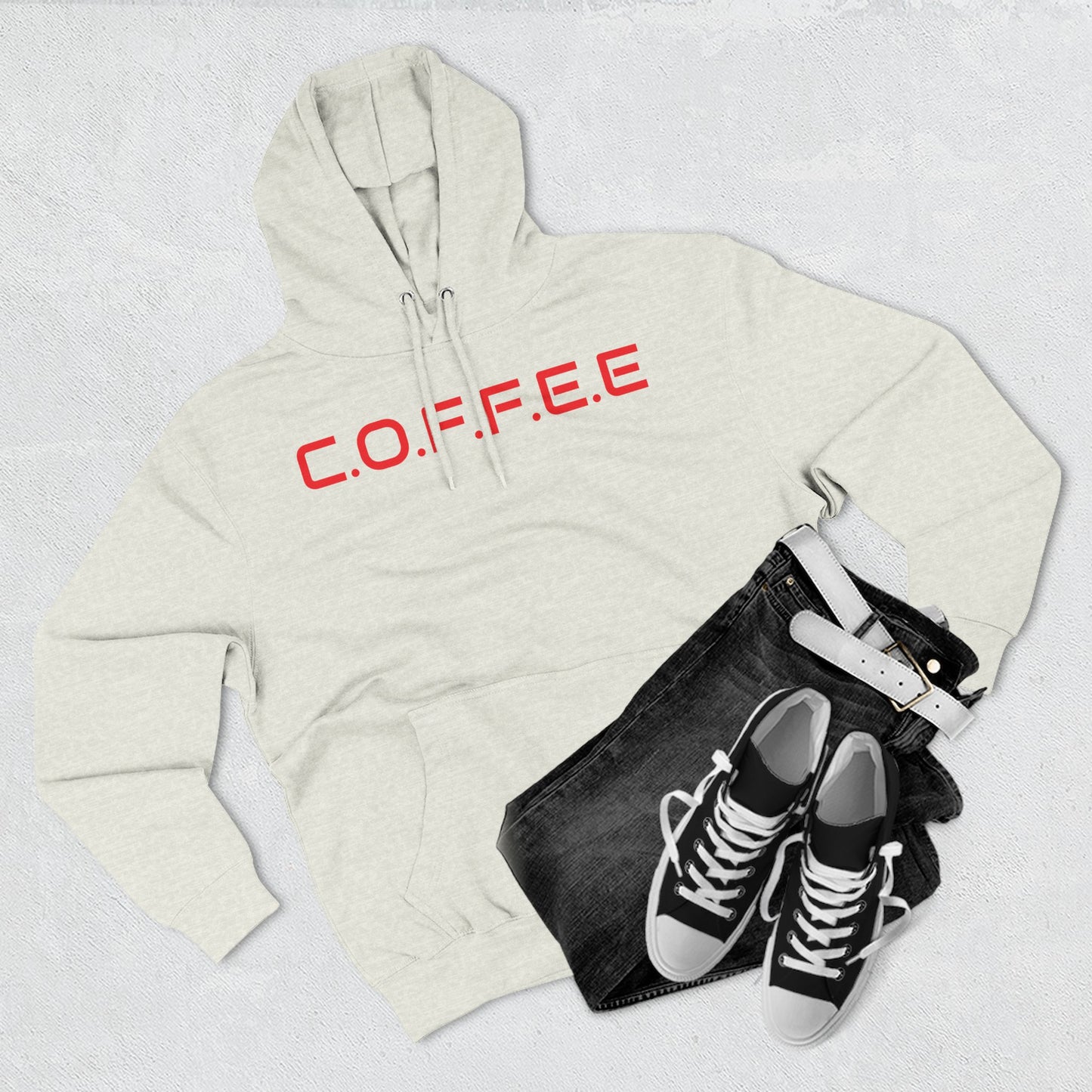 Adult Coffee Christian Red Words Only Hoodie