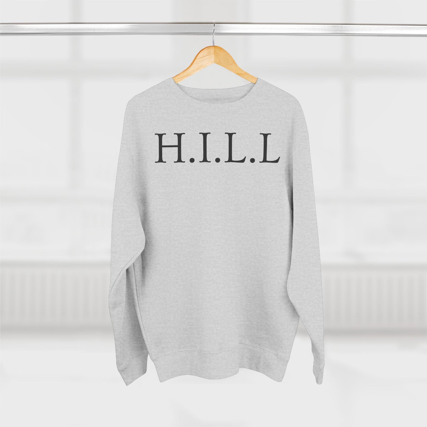 Adult Hill Christian Black Words Crewneck