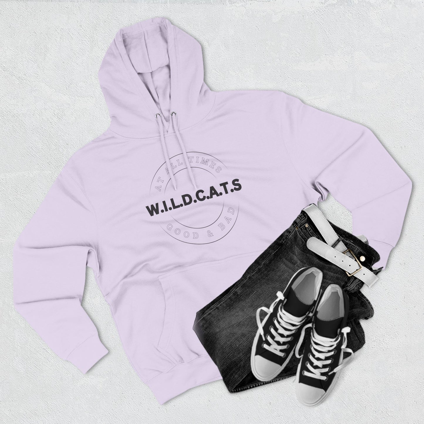 Wildcats Christian Black Letters & Picture Hoodie