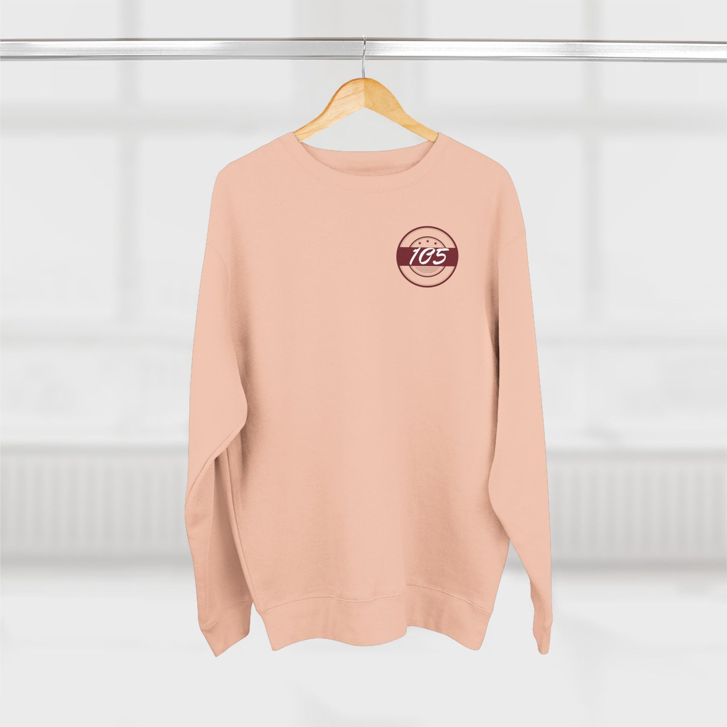 Adult 105 Christian Marron and White Letters Crewneck
