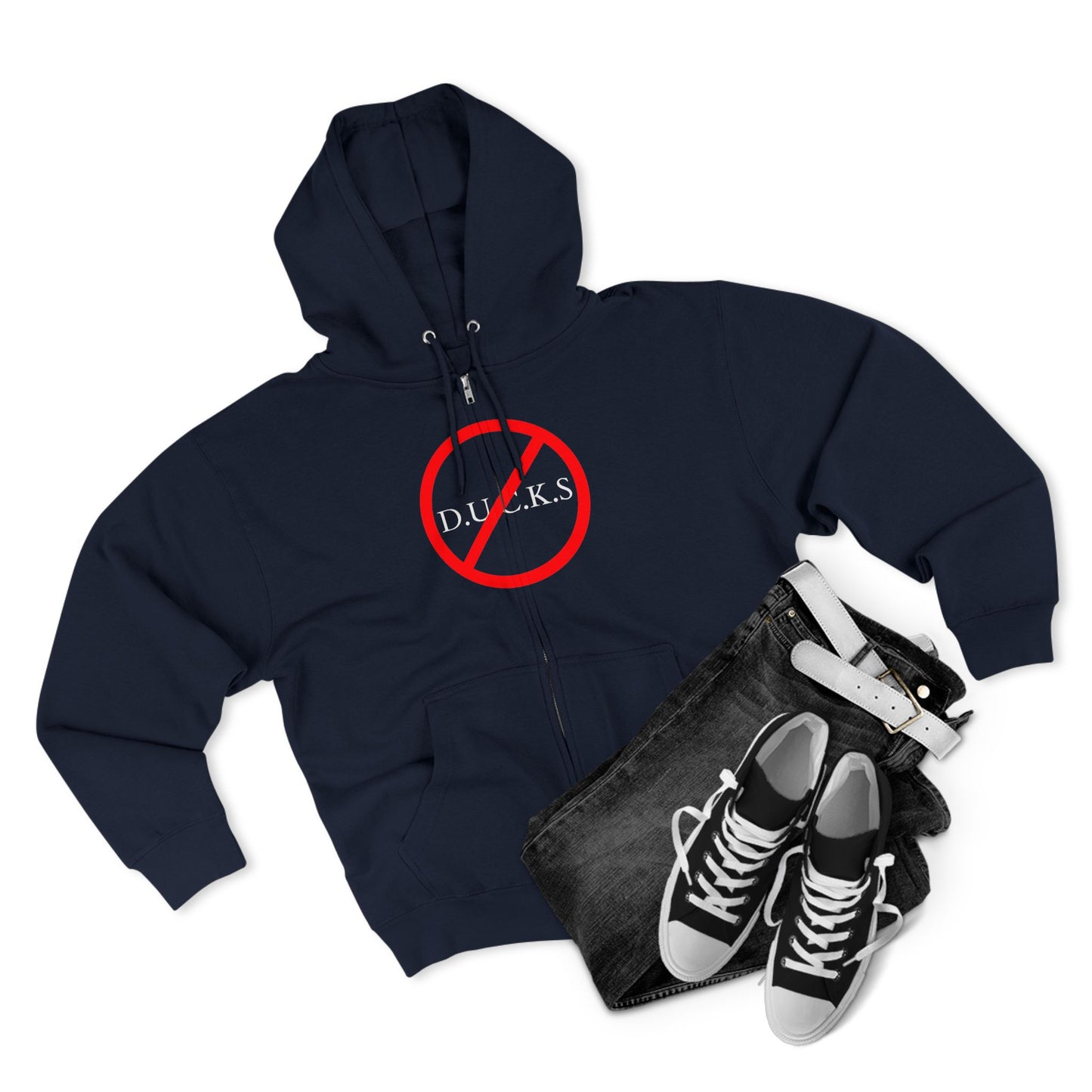 Ducks Christian White Words Hoodie Zipper