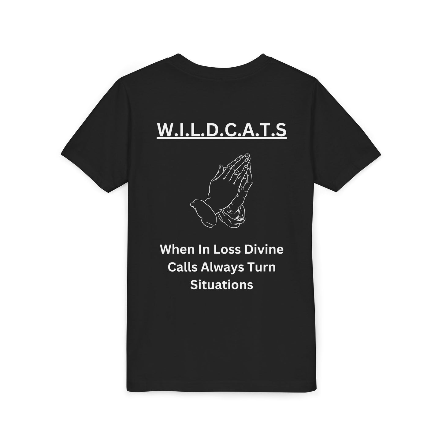 Youth Wildcats Christian White Letters & Picture