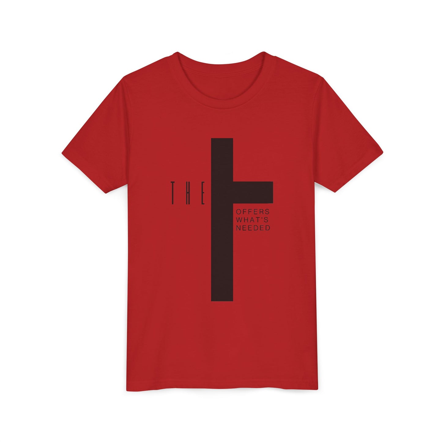 Youth T-Town Christian Black Letters & Cross