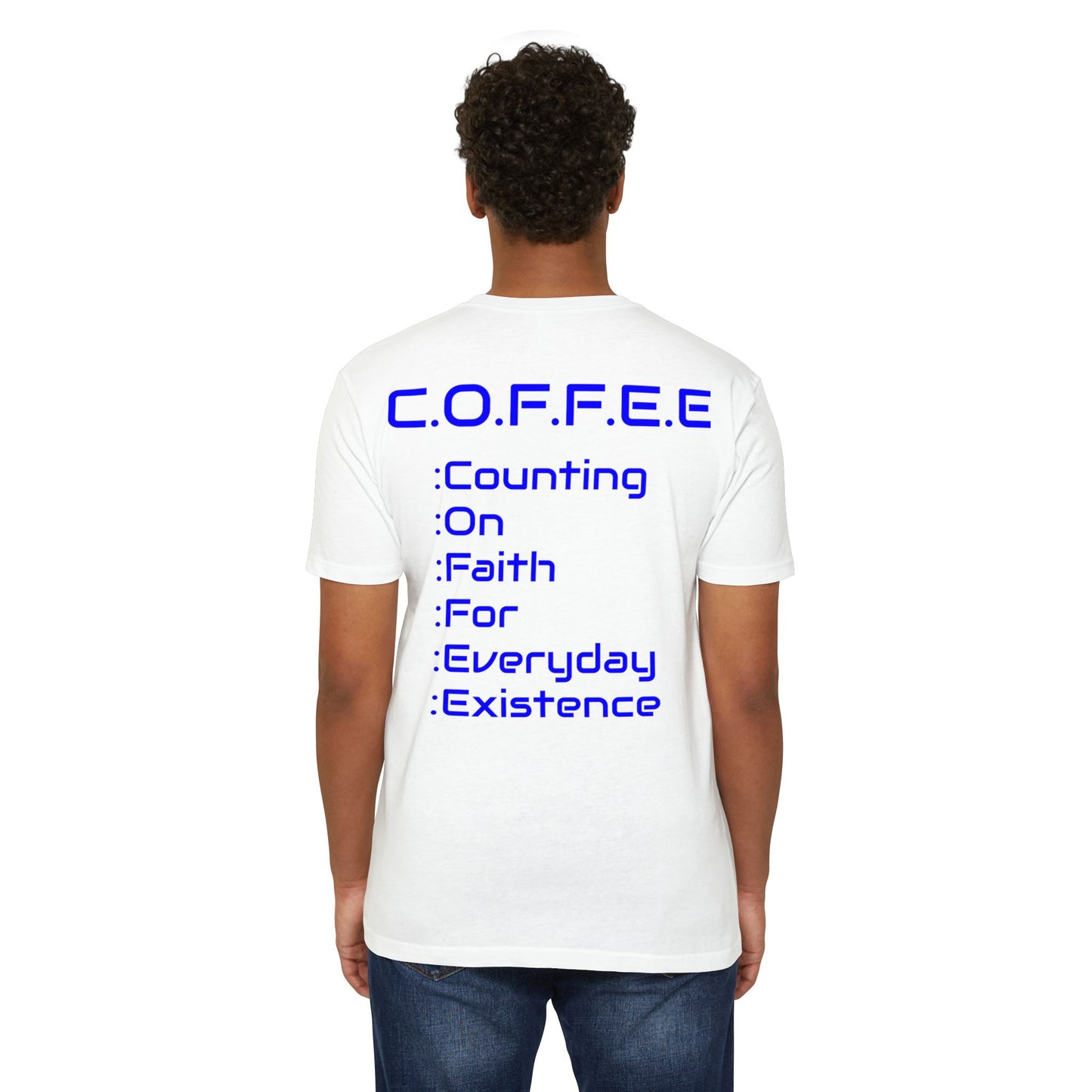 Adult Coffee Christian Blue Words Only Blended