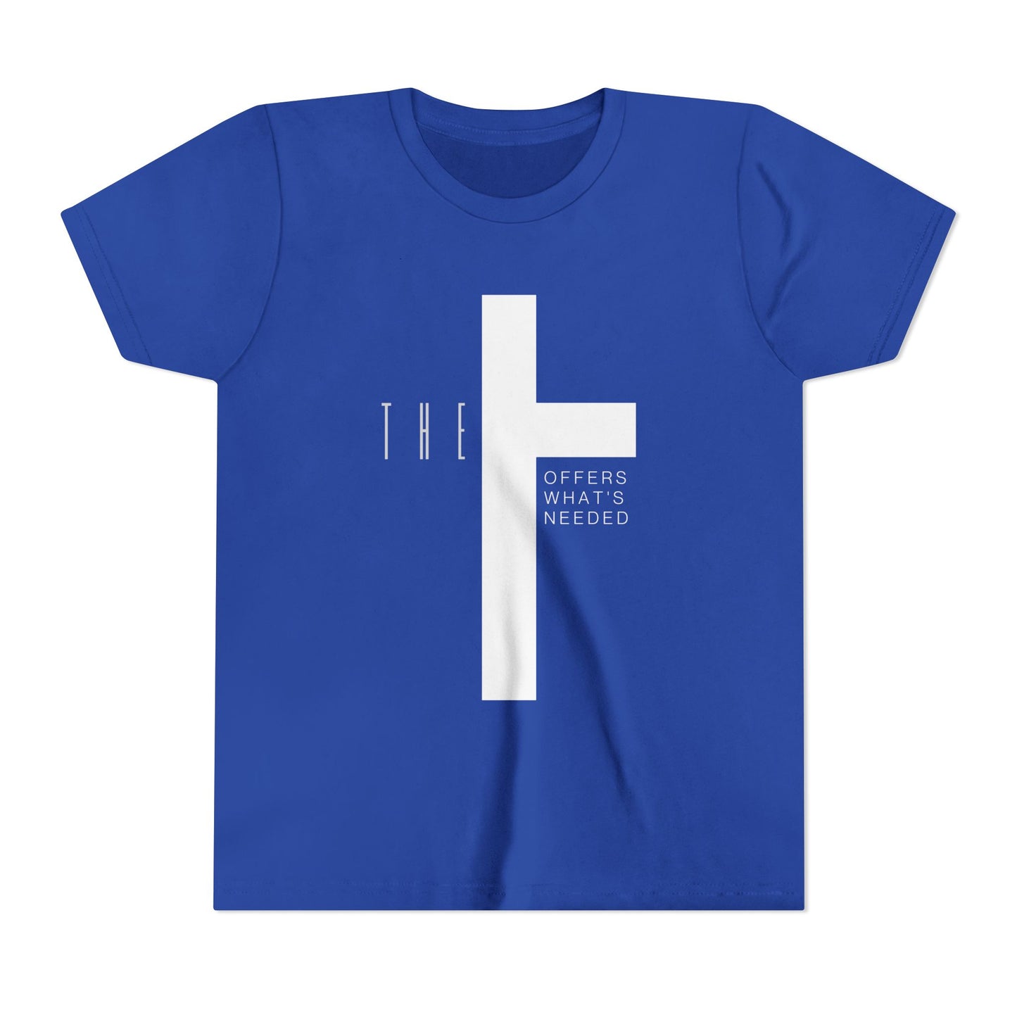 Youth T-Town Christian White Letters & Cross