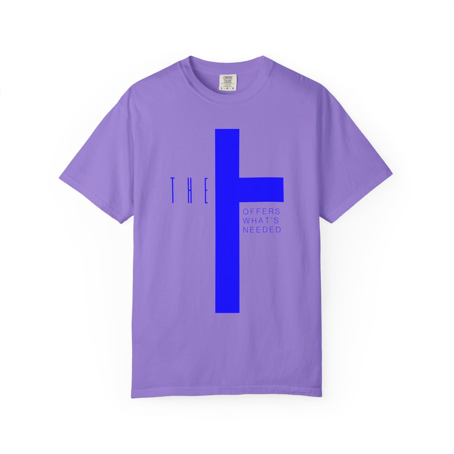 Adult T-Town Christian Blue Letters & Cross