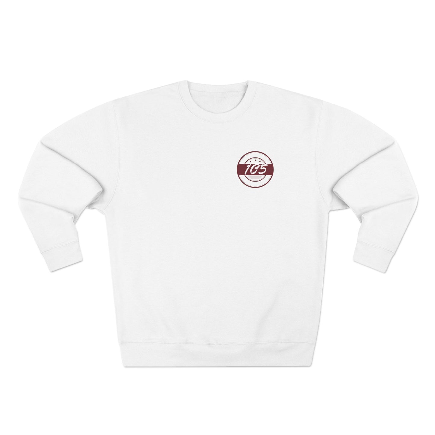 Adult 105 Christian Marron and White Letters Crewneck