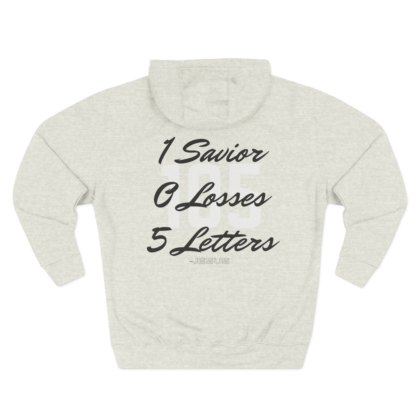 Adult 105 Christian Black and White Letters Hoodie
