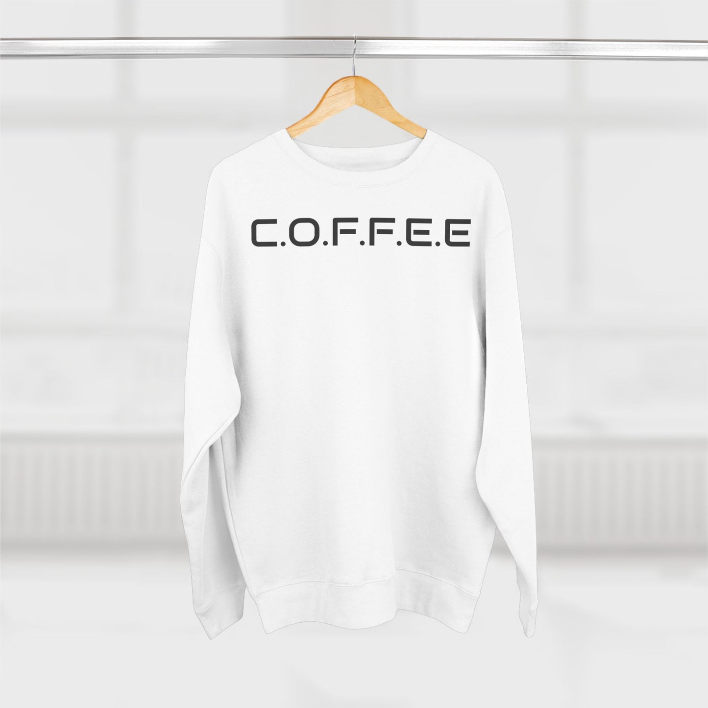 Adult Coffee Christian Black Words Only Crewneck