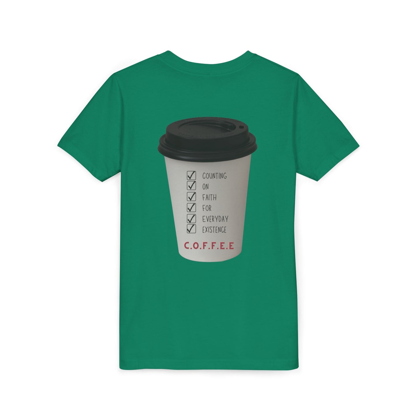 Youth Adult Coffee Christian White Letters & Image