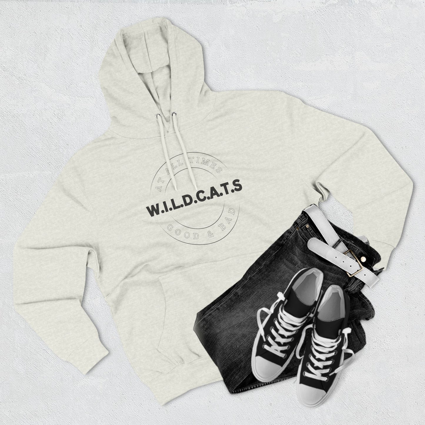 Wildcats Christian Black Letters & Picture Hoodie