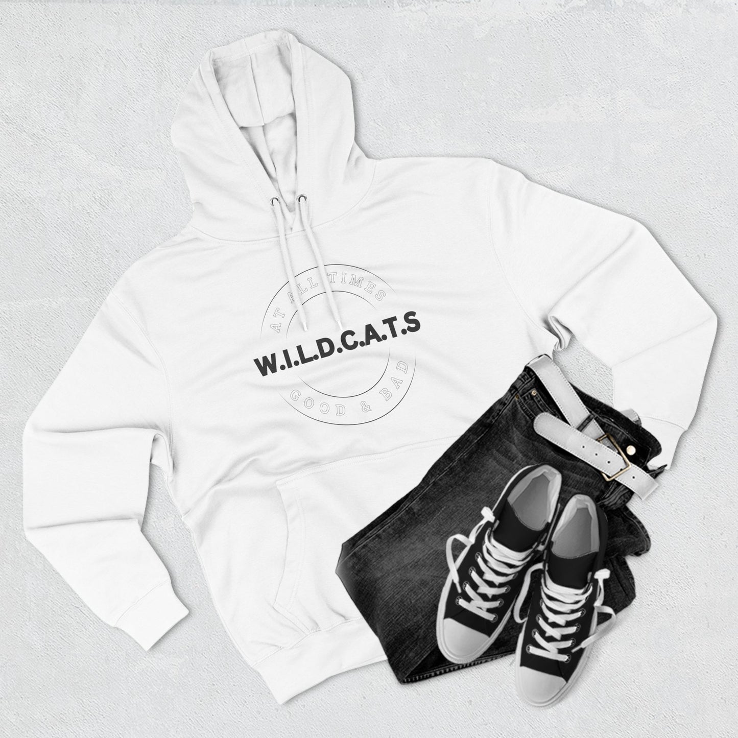 Wildcats Christian Black Letters & Picture Hoodie