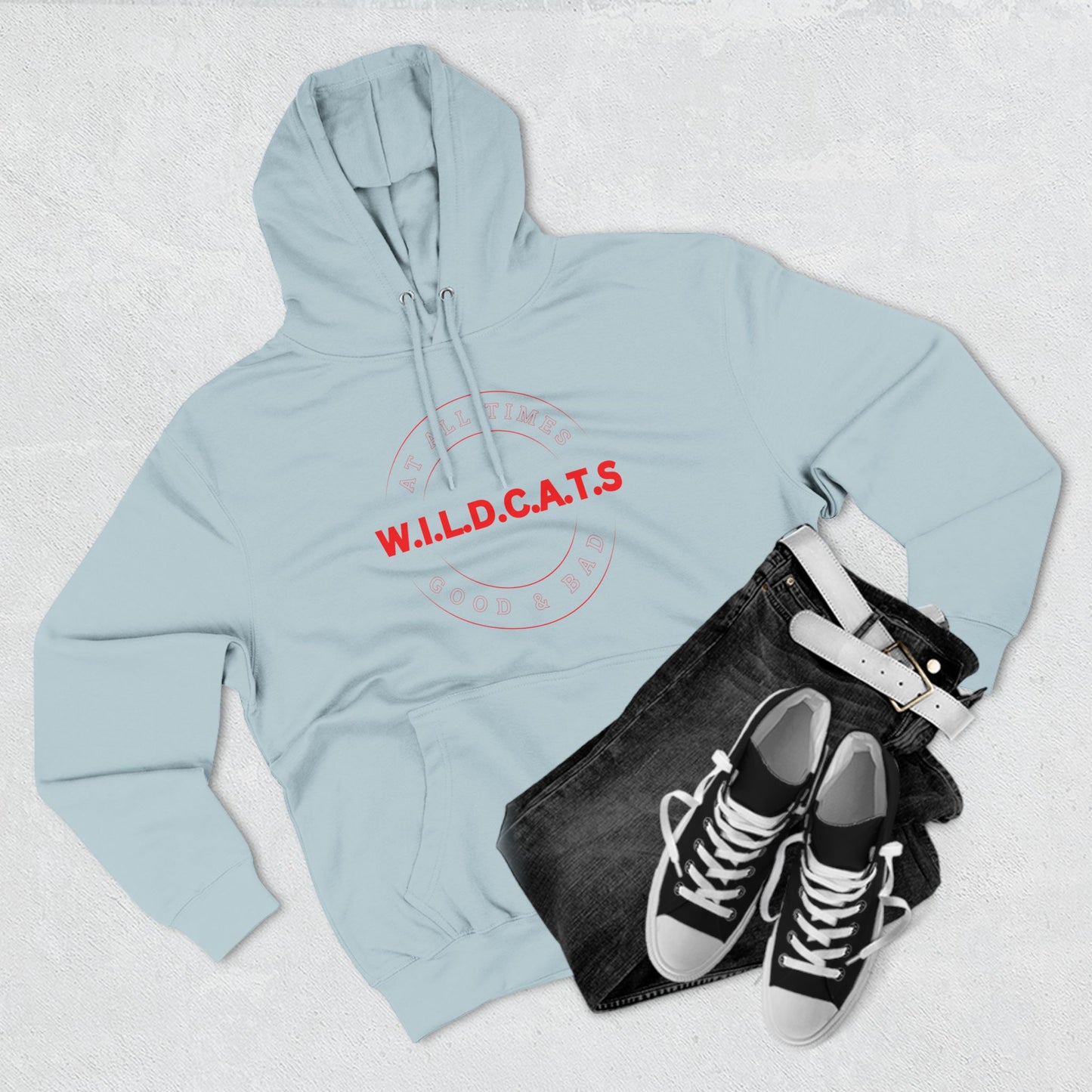 Wildcats Christian Red Letters & Picture Hoodie