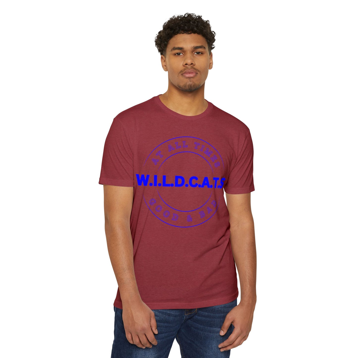 Wildcats Christian Blue Letters & Picture
