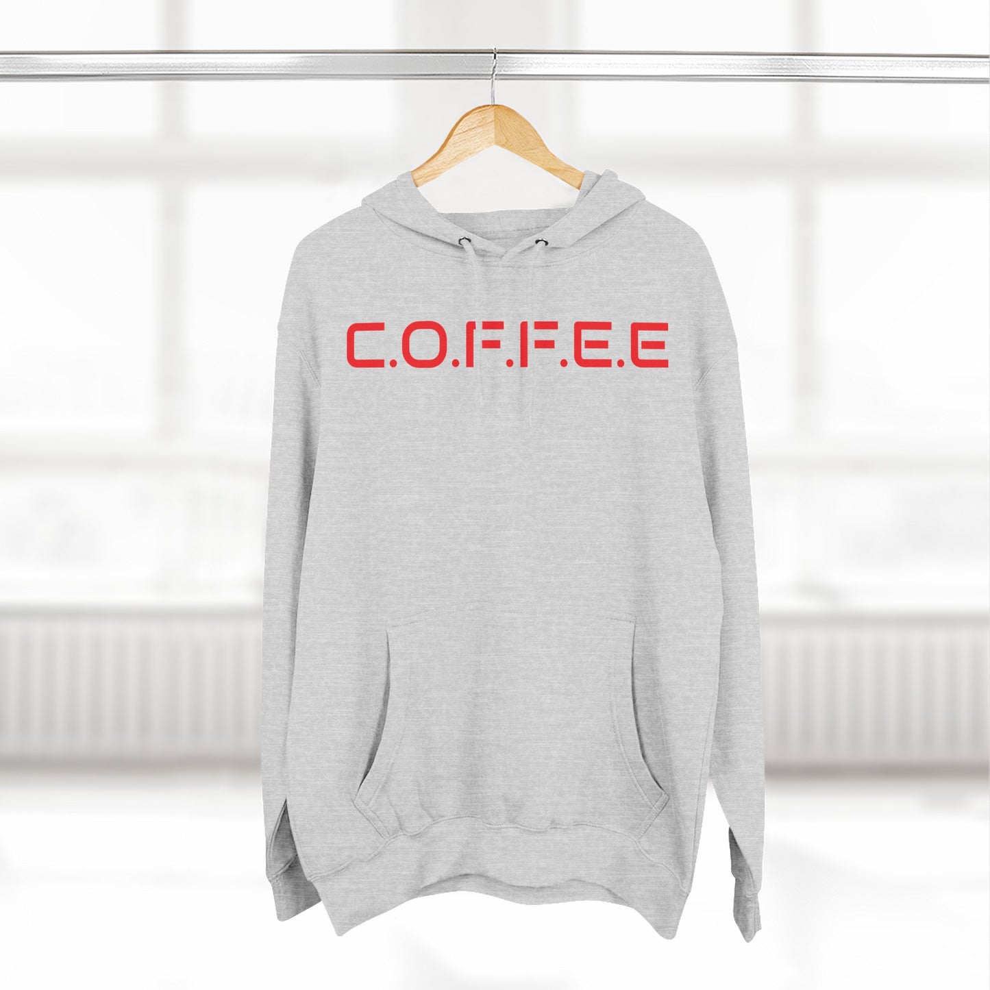 Adult Coffee Christian Red Words Only Hoodie