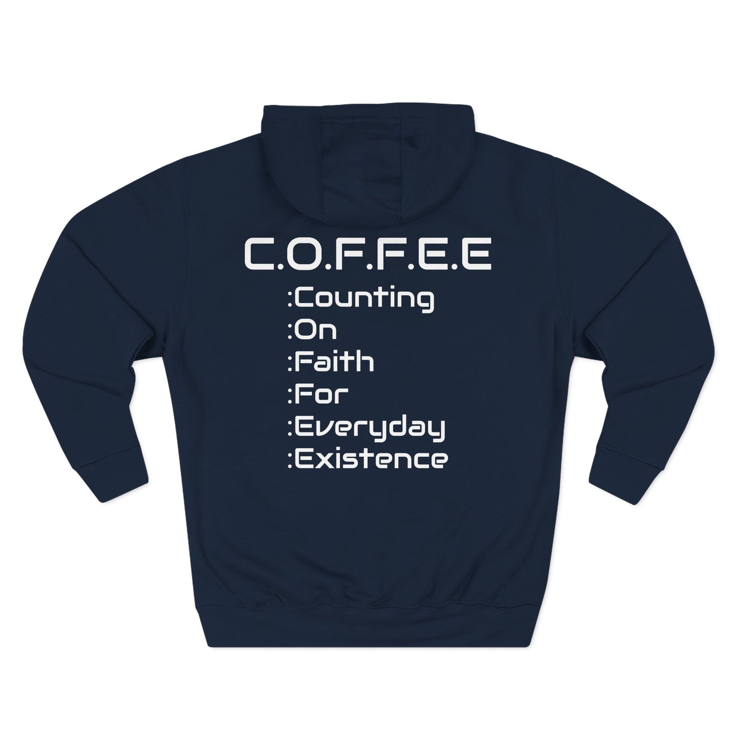 Adult Coffee Christian White Words Only Hoodie