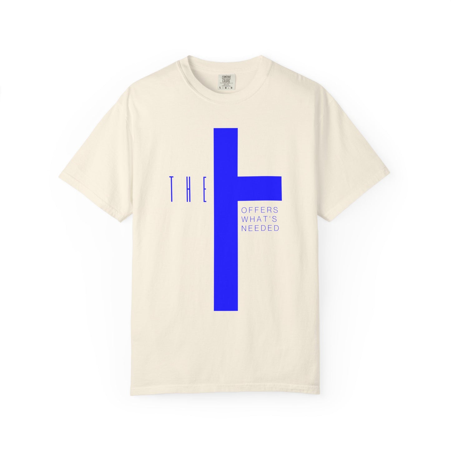 Adult T-Town Christian Blue Letters & Cross
