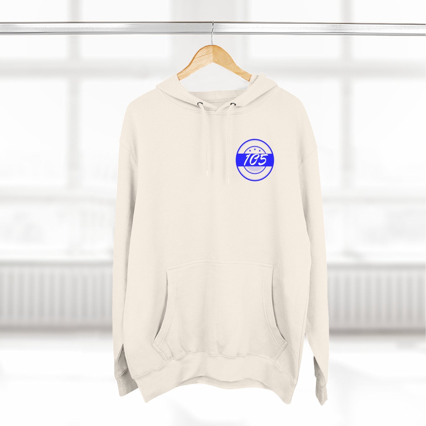 Adult 105 Christian Blue and White Letters Hoodie