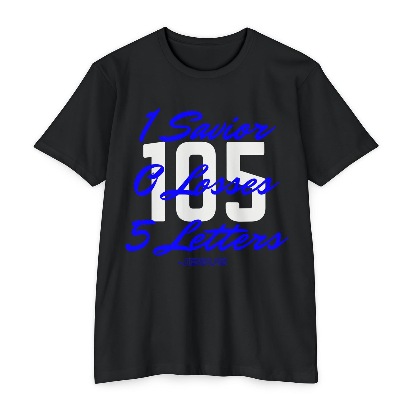 Adult 105 Christian Blue and White Letters Blended