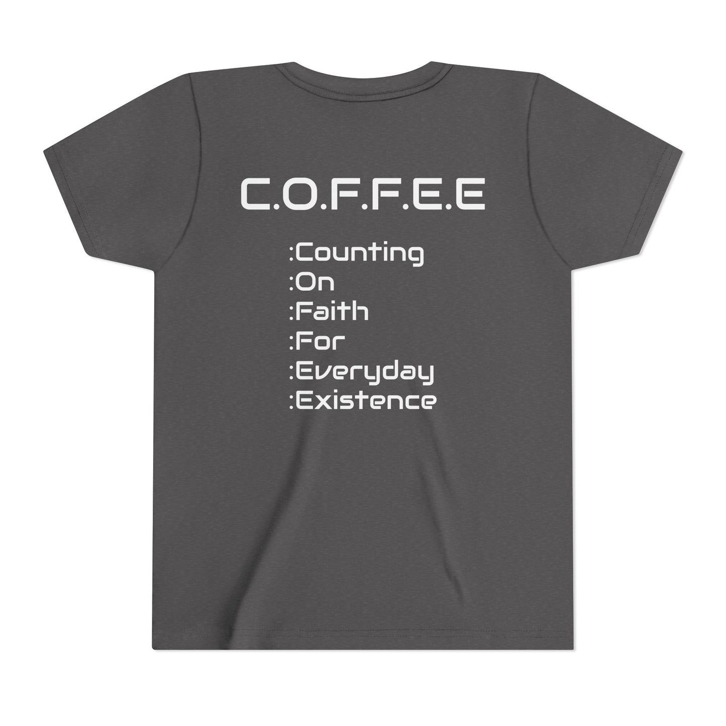 Youth Adult Coffee Christian White Words Only