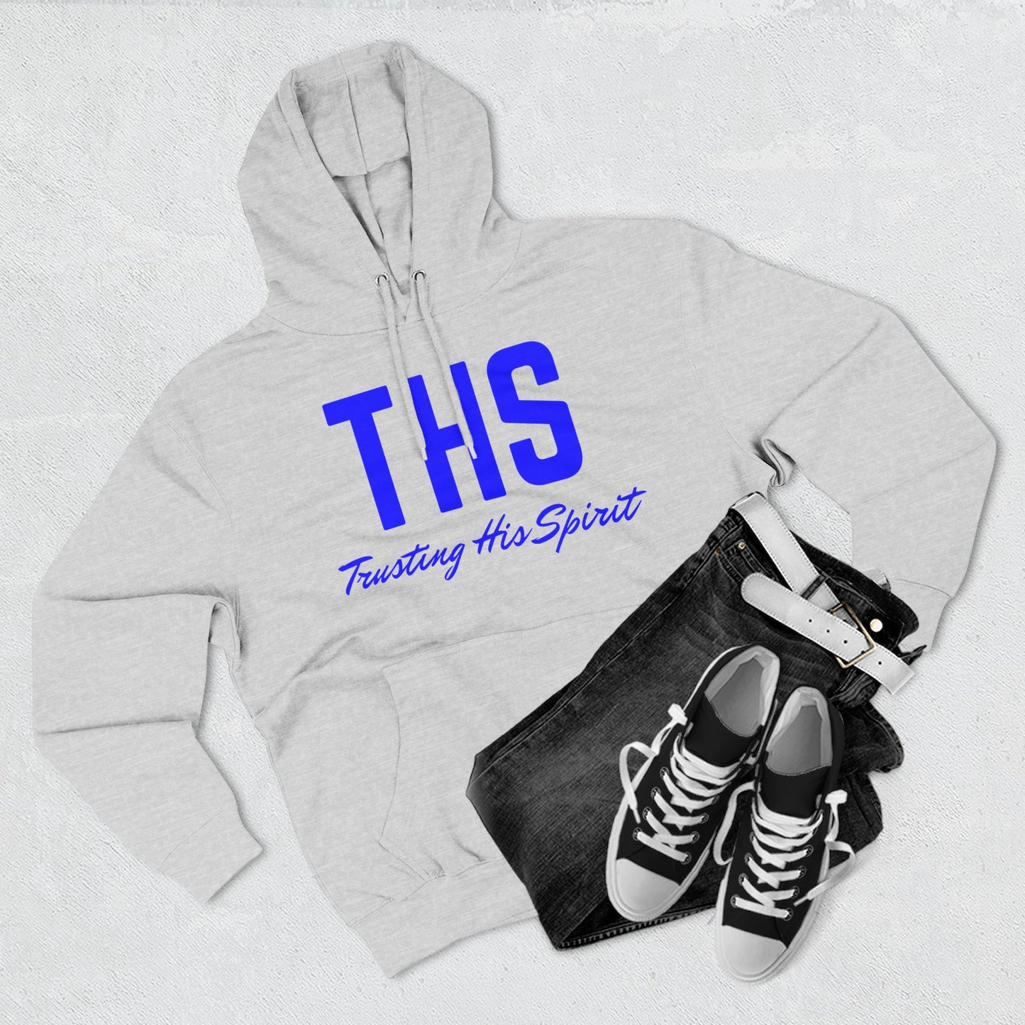 Adult THS Christian Blue Letters Hoodie