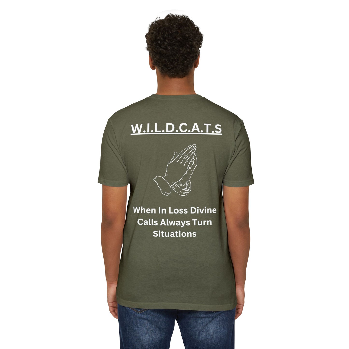 Wildcats Christian White Letters & Picture