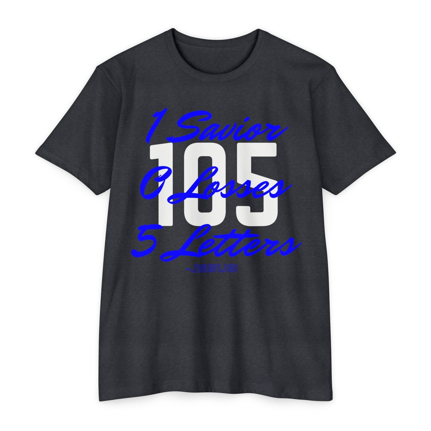 Adult 105 Christian Blue and White Letters Blended
