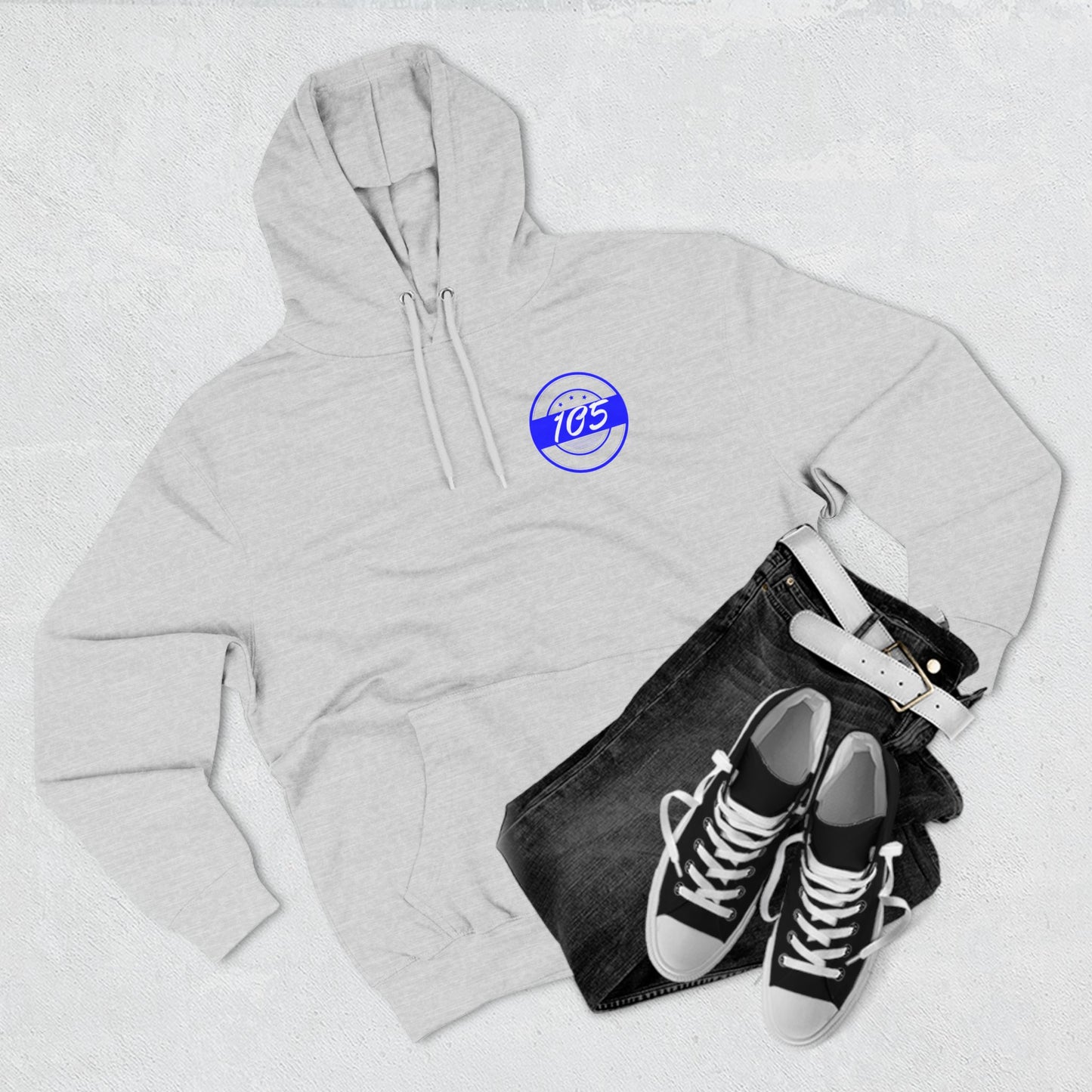 Adult 105 Christian Blue and White Letters Hoodie