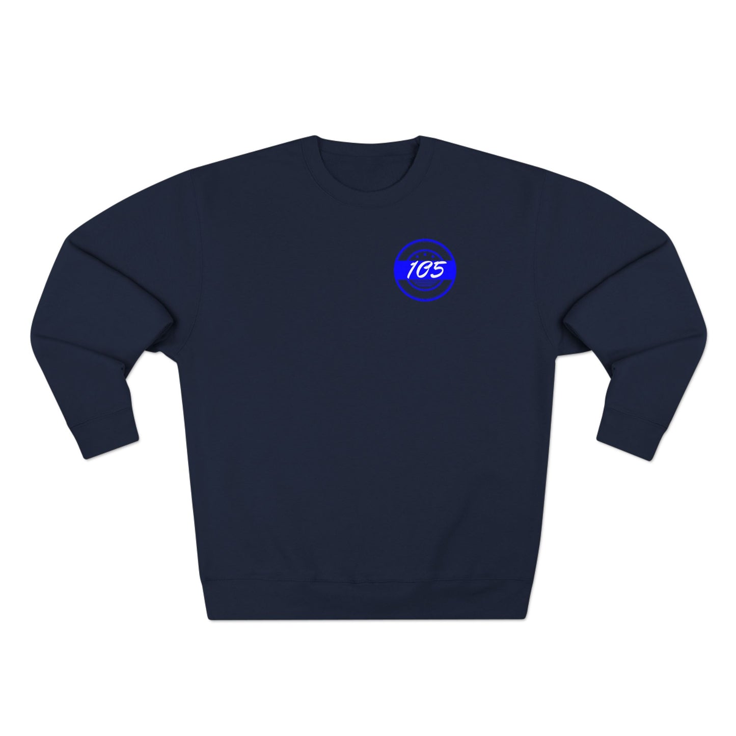 Adult 105 Christian Blue and White Letters Crewneck