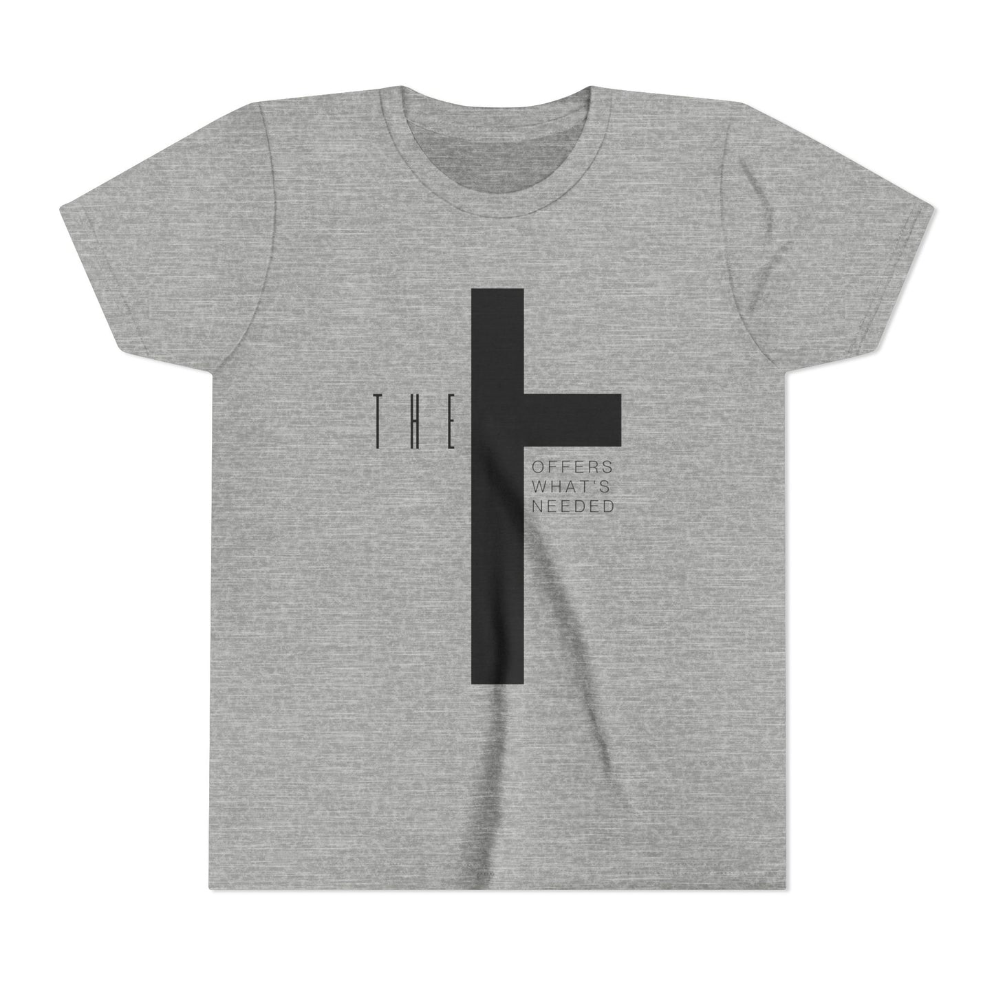 Youth T-Town Christian Black Letters & Cross
