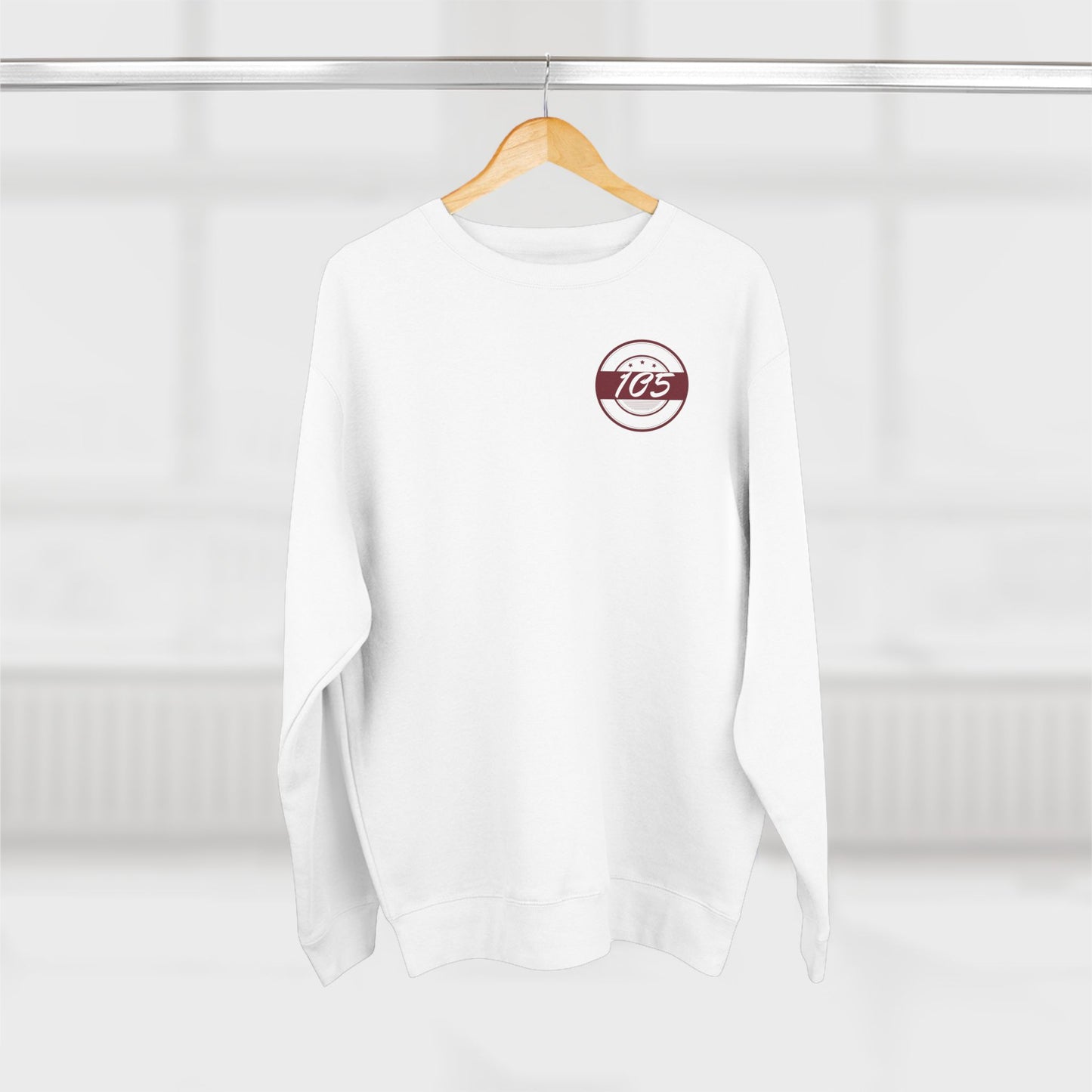 Adult 105 Christian Marron and White Letters Crewneck