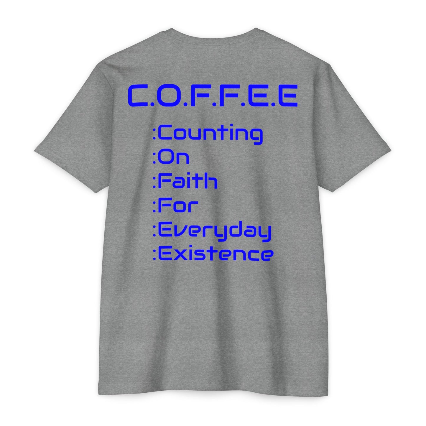 Adult Coffee Christian Blue Words Only Blended