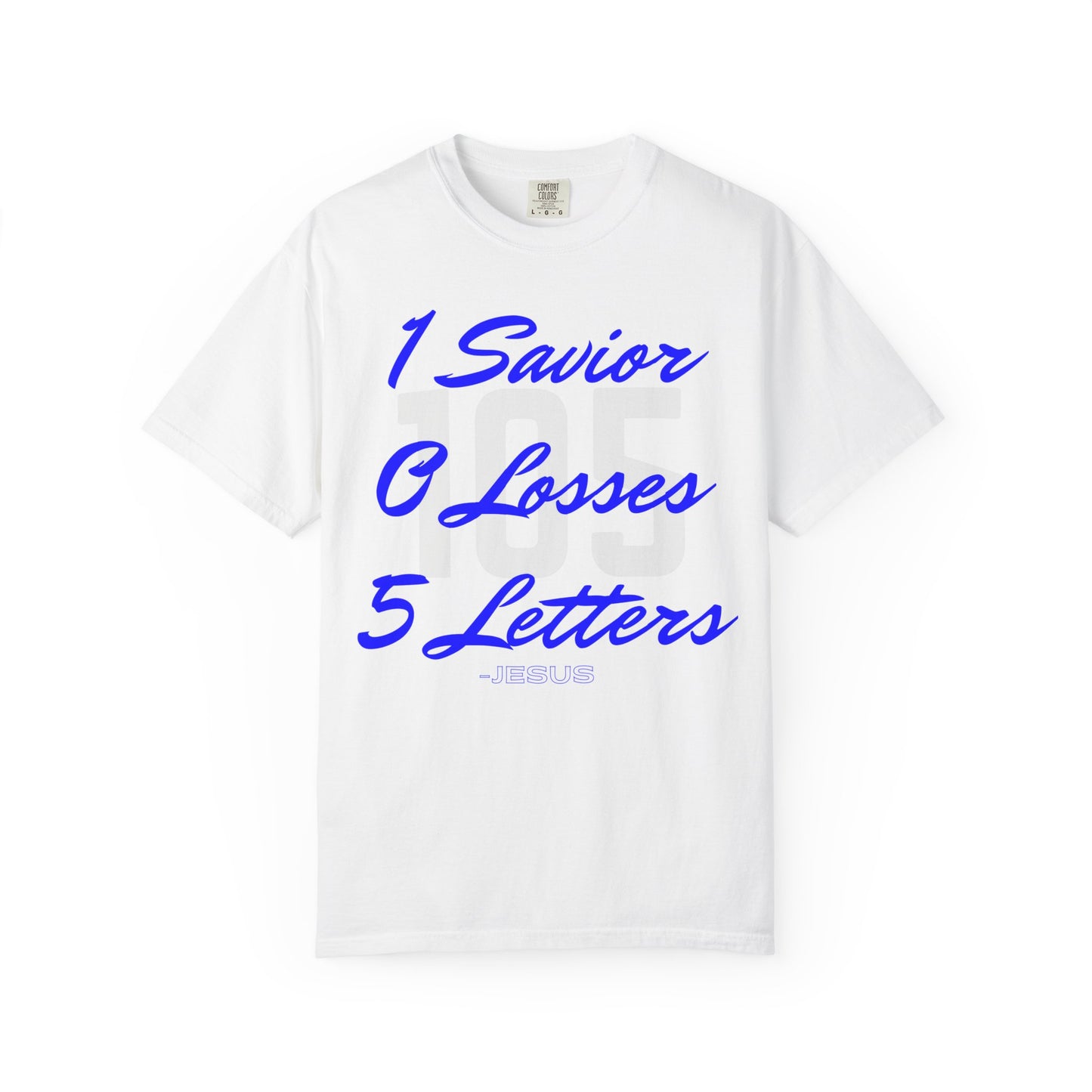 Adult 105 Christian Blue and White Letters