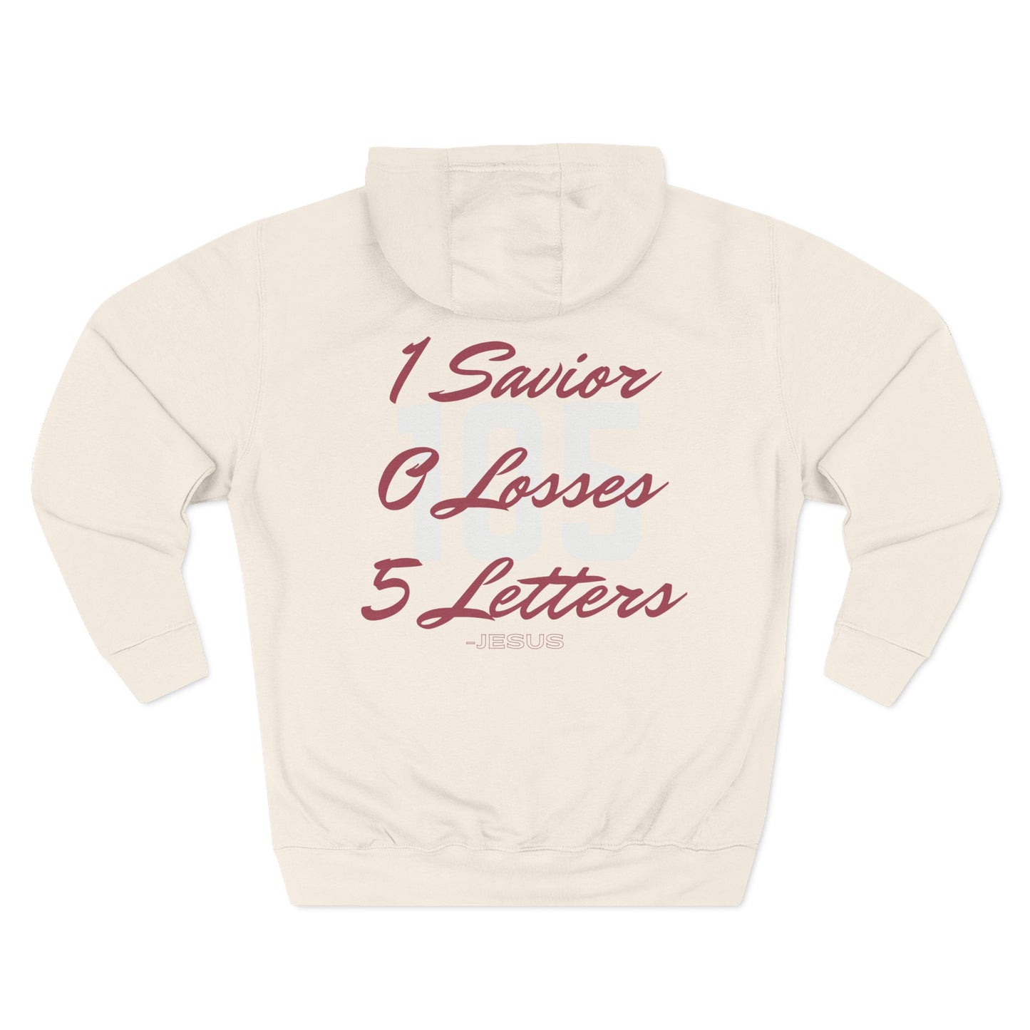 Adult 105 Christian Marron and White Letters Hoodie