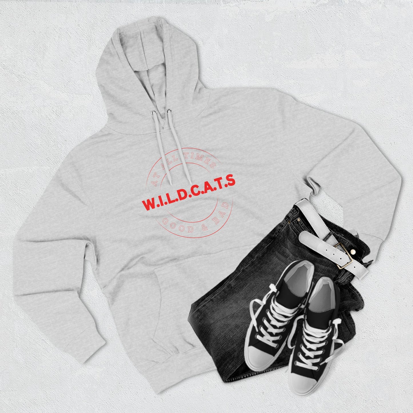 Wildcats Christian Red Letters & Picture Hoodie