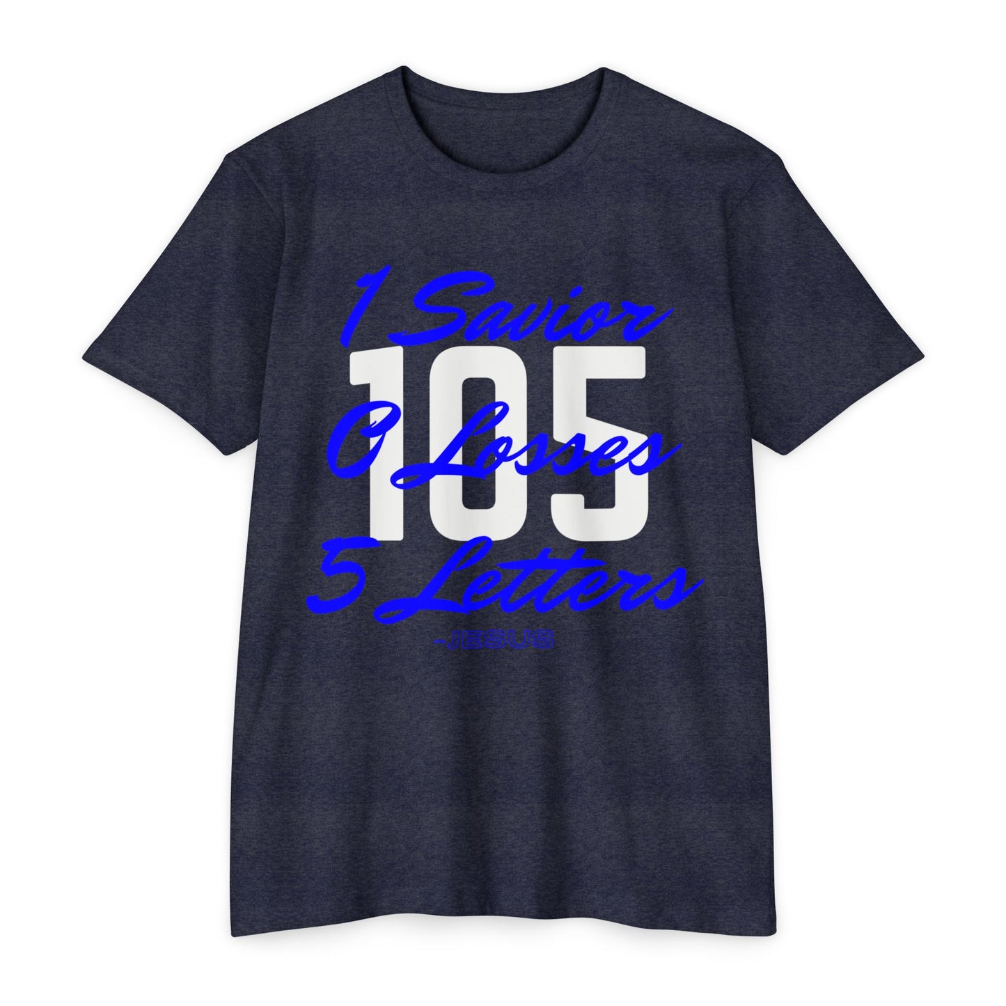 Adult 105 Christian Blue and White Letters Blended