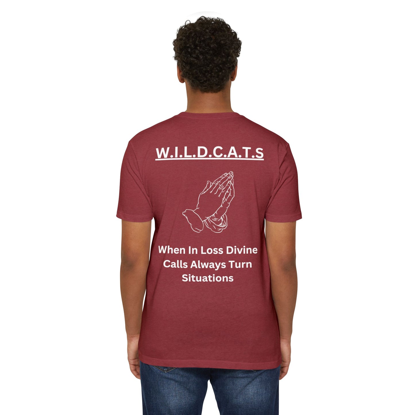 Wildcats Christian White Letters & Picture