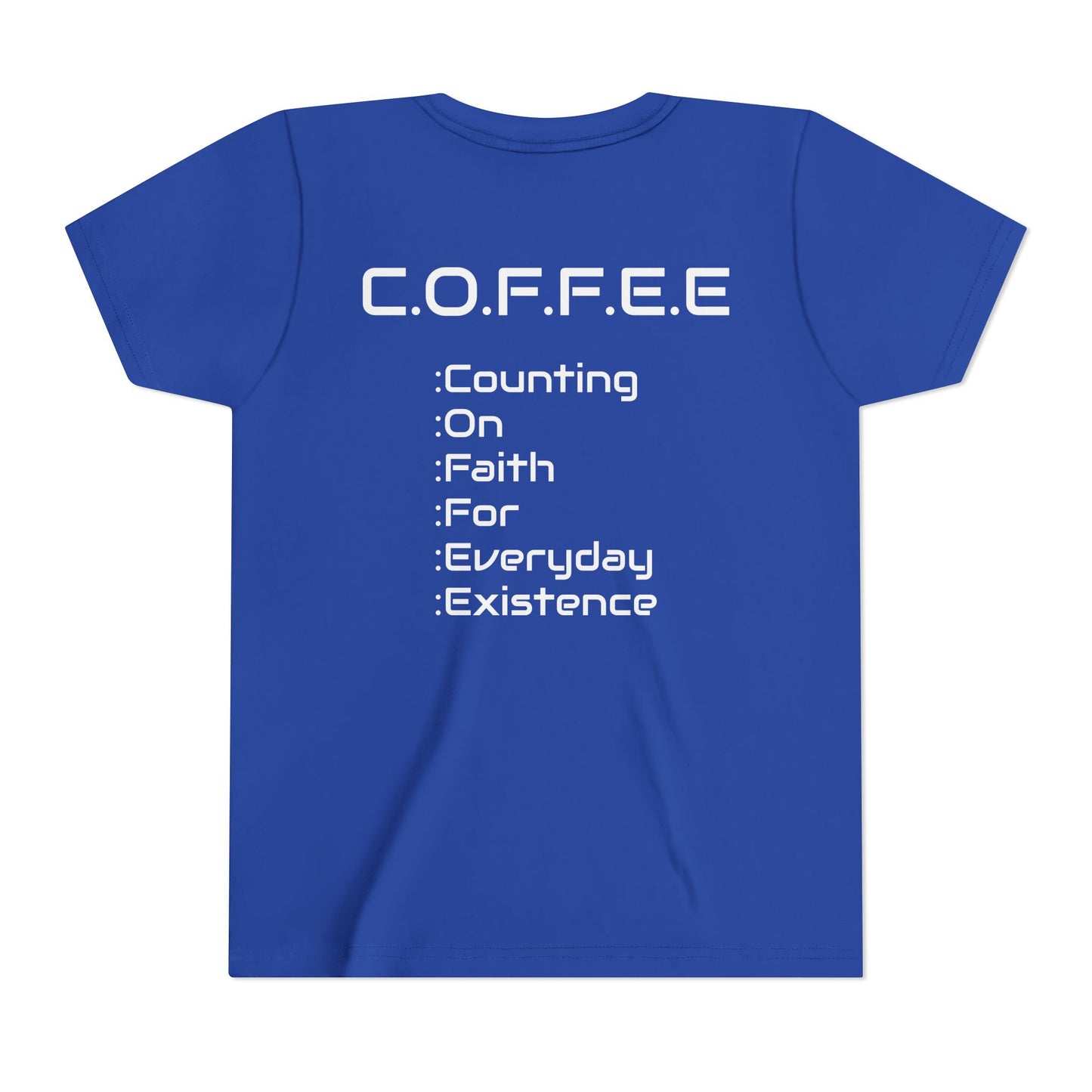 Youth Adult Coffee Christian White Words Only